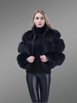 Super-soft-and-incredibly-warm-coal-black-real-fox-fur-short-winter-coat-for-women-