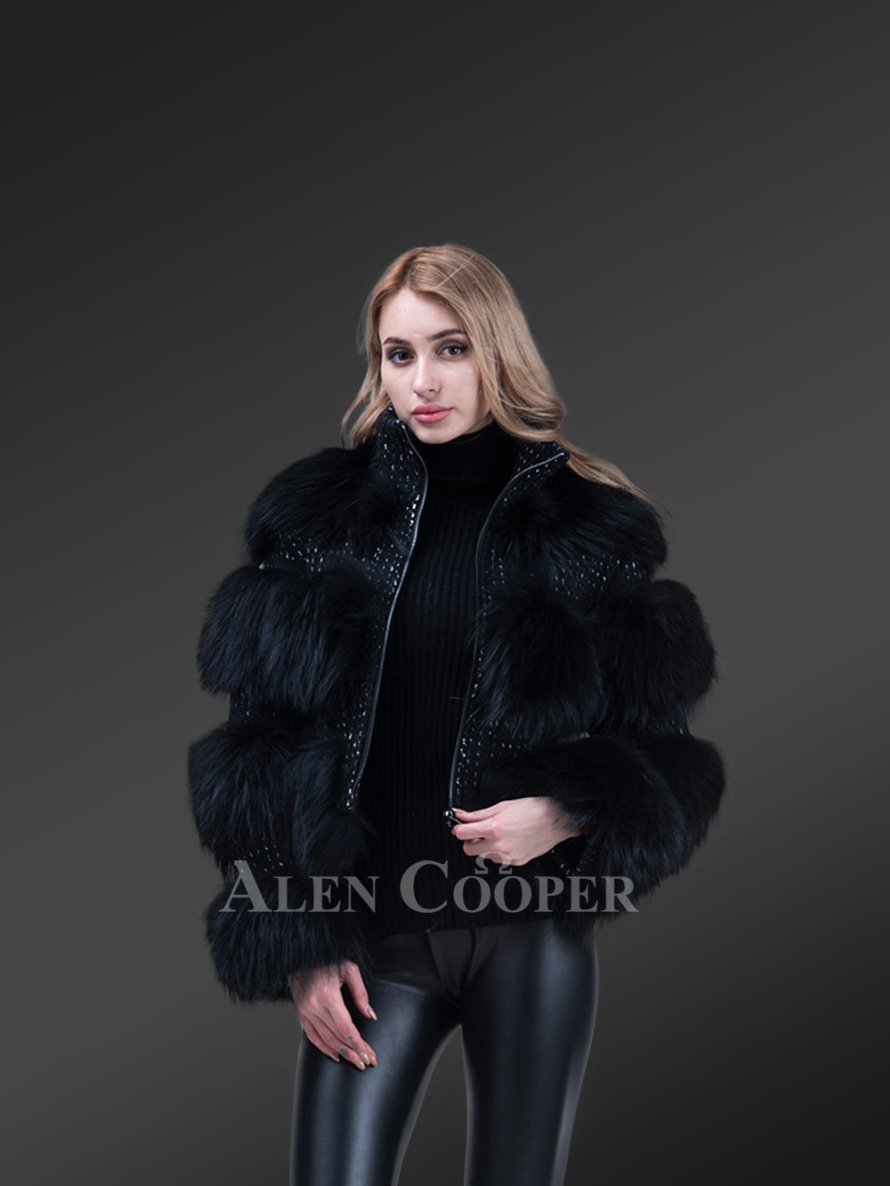 Womens Black Fox Fur Short Jacket– Be a Trendsetter Anytime Anywhere - Image 16