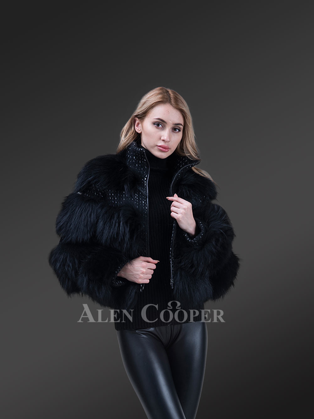 Womens Black Fox Fur Short Jacket– Be a Trendsetter Anytime Anywhere - Image 15