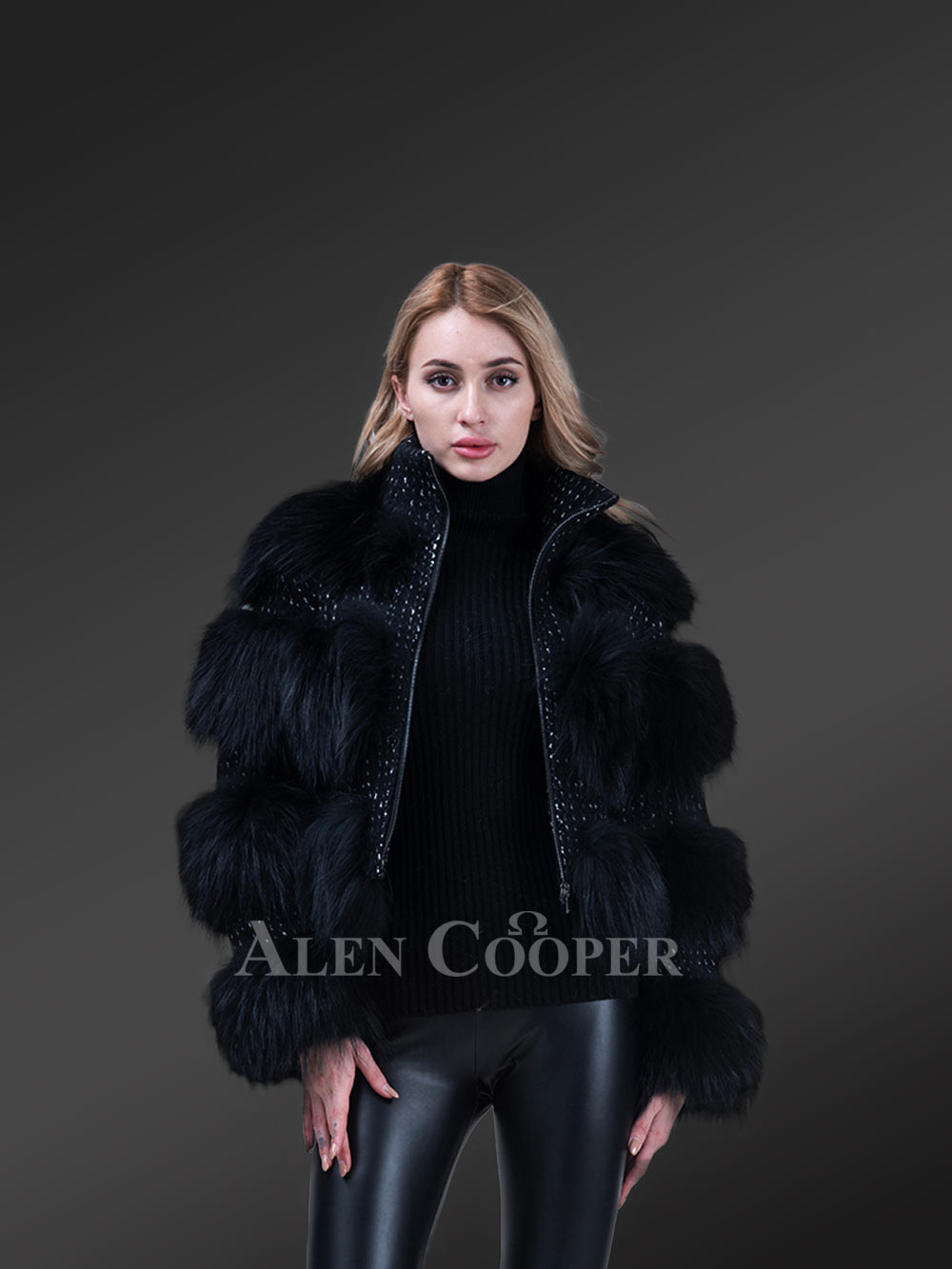 Womens Black Fox Fur Short Jacket– Be a Trendsetter Anytime Anywhere - Image 17