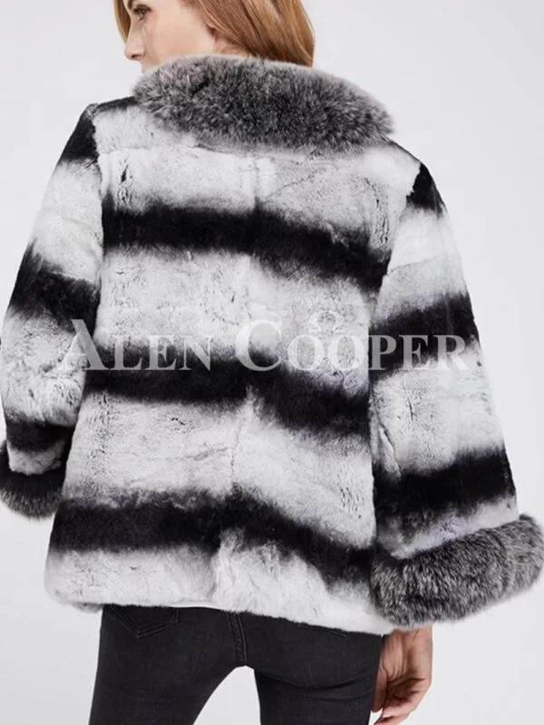 Super Stylish Bi-Color Real Fur Warm Winter Coat for Women - Image 6