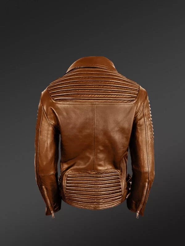 Unique Version of Tan Leather Biker Jackets for Bold and Stylish Women - Image 4