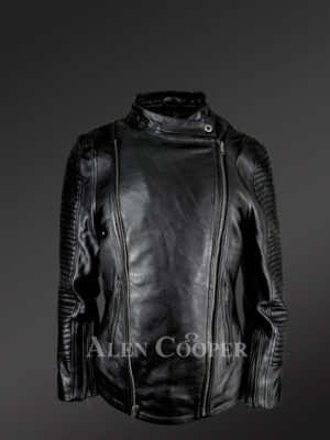 Women Double Sided Zipper Motorcycle Jacket