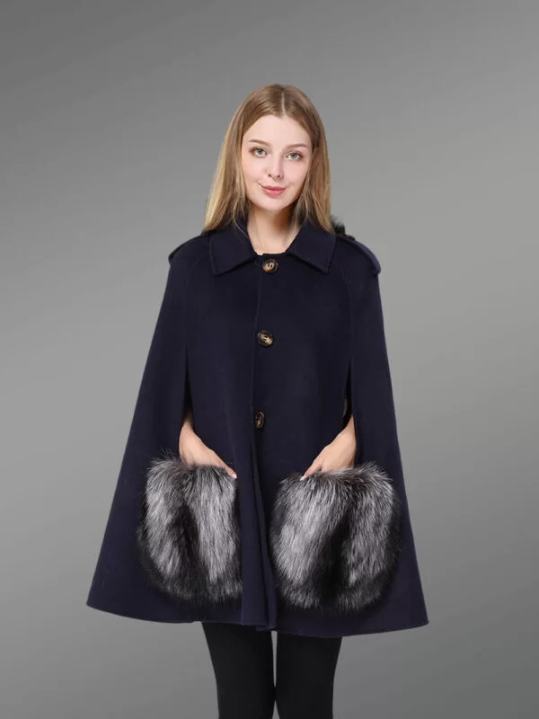 Women Fur Poncho - Image 3