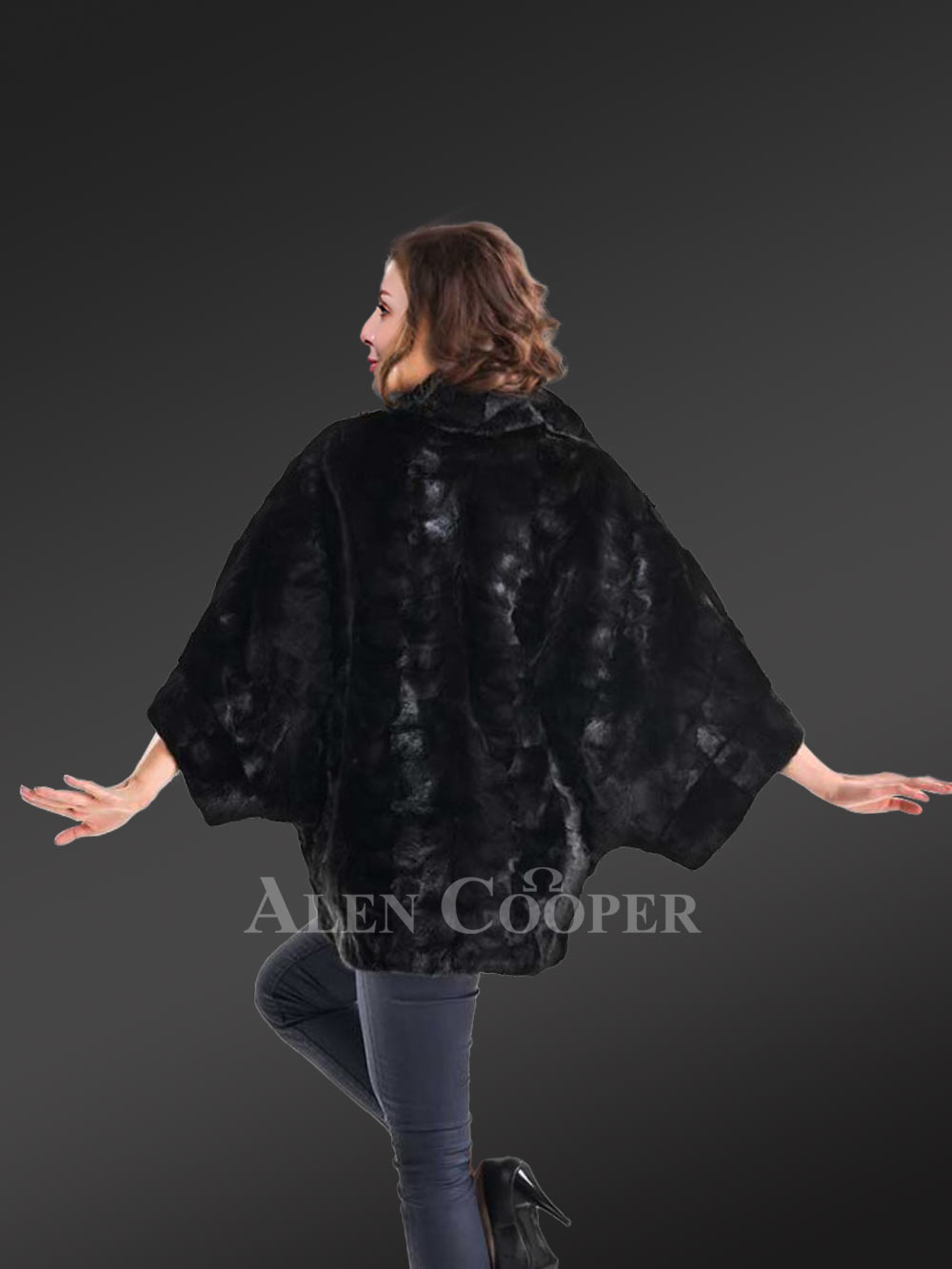 Women Mink Fur Coat in Cape Style is the New Fashion Statement for winter - Image 4