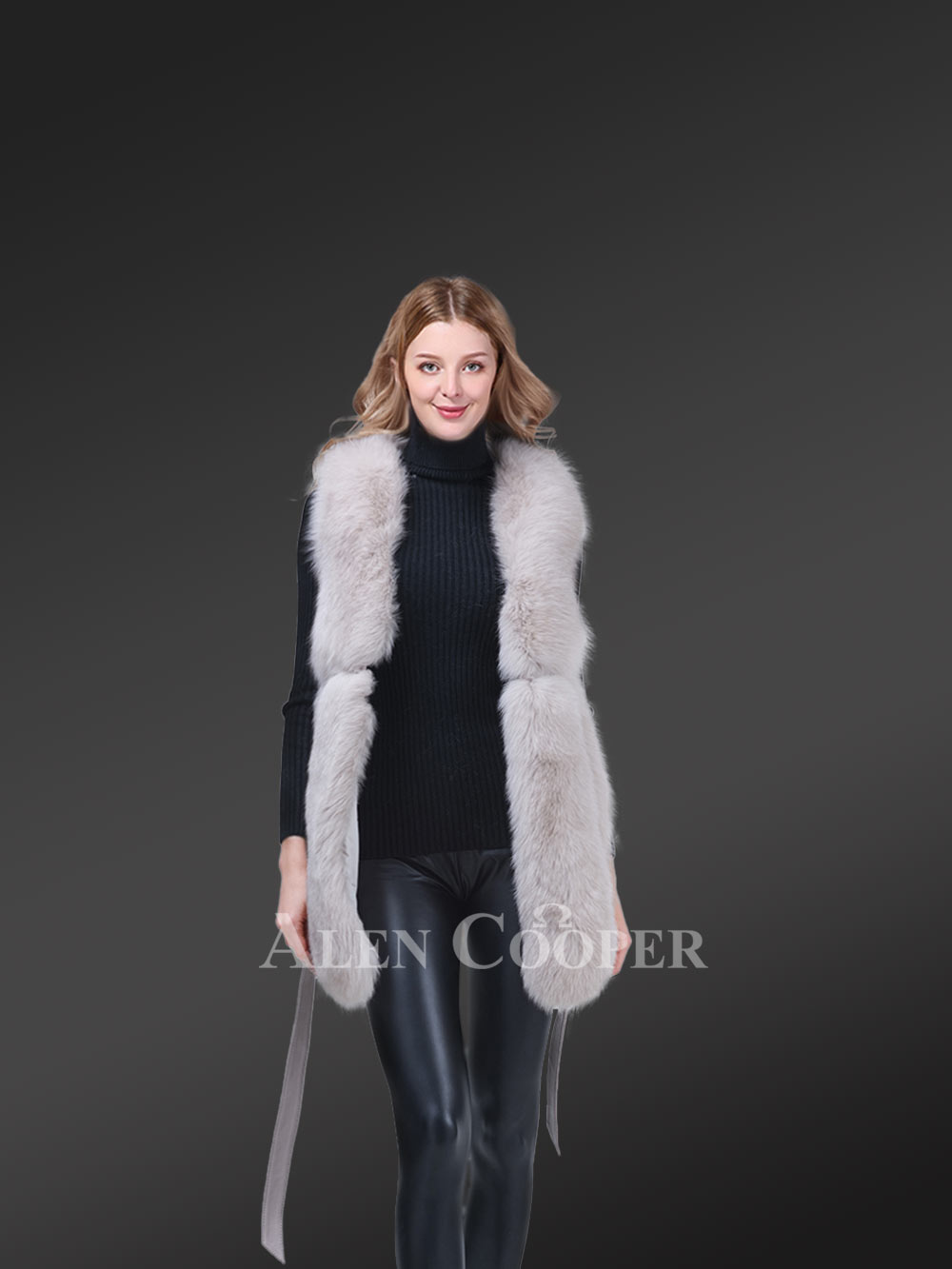 Womens Fox Fur Elegant Vest to Look Classy Anytime - Image 2
