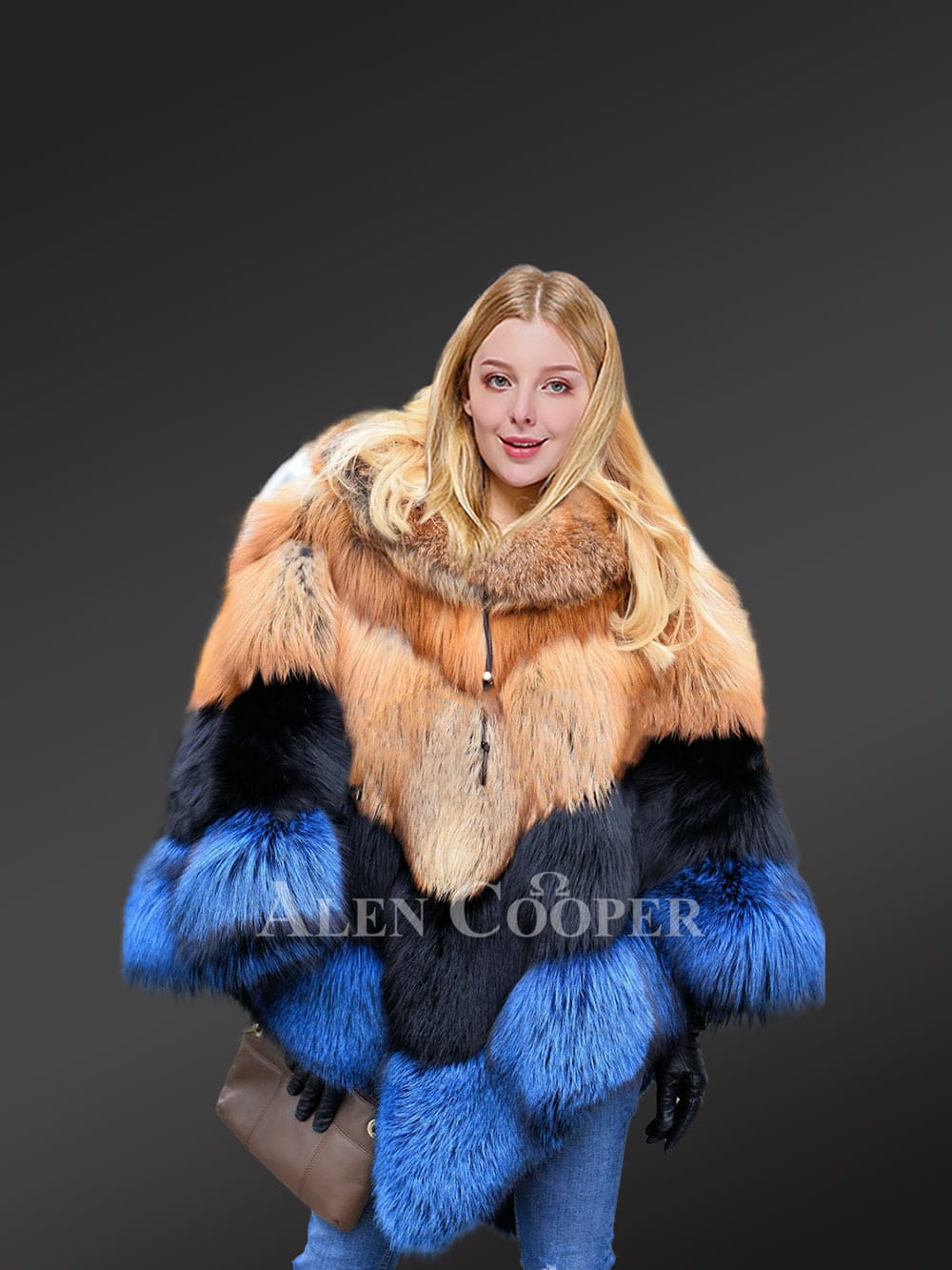 Womens Red Fox Fur Poncho – Unmatched Warmth with Unparalleled Elegance - Image 4