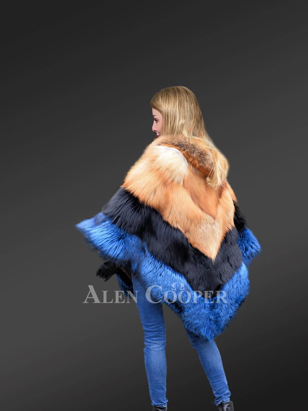 Womens Red Fox Fur Poncho – Unmatched Warmth with Unparalleled Elegance - Image 5