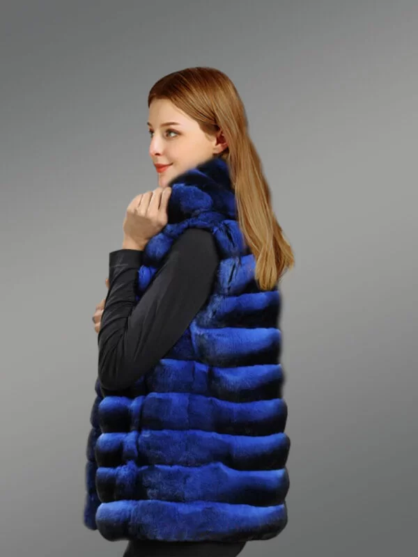 Chinchilla Vest for Women with a Stylish Broad Collar - Image 6