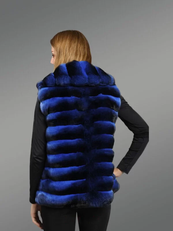 Chinchilla Vest for Women with a Stylish Broad Collar - Image 8