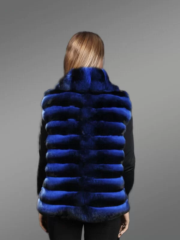 Chinchilla Vest for Women with a Stylish Broad Collar - Image 9