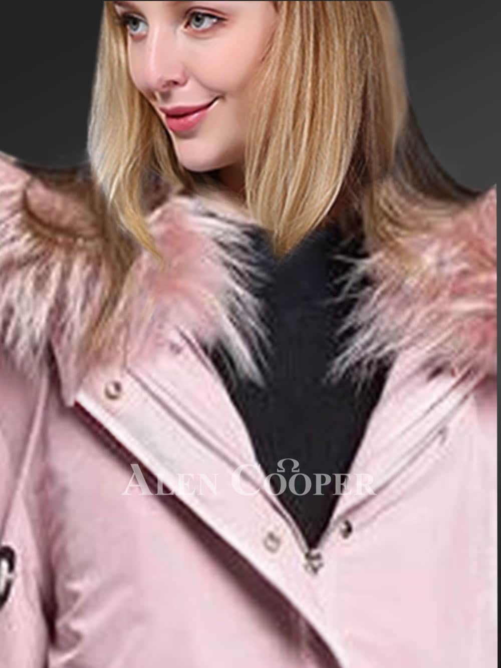 Parka Coat for Women with a Detachable Fur Liner and Hood - Image 4