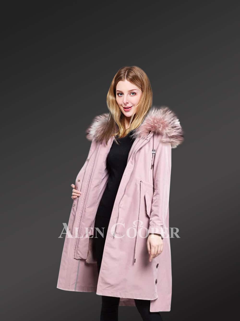 Parka Coat for Women with a Detachable Fur Liner and Hood - Image 2