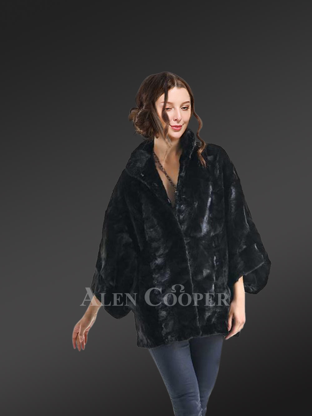 Women Mink Fur Coat in Cape Style is the New Fashion Statement for winter - Image 3
