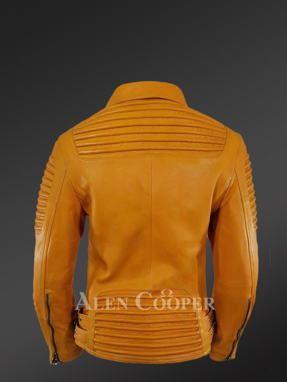Womens Yellow Leather Biker Jacket– Where Style Meets Functionality - Image 5