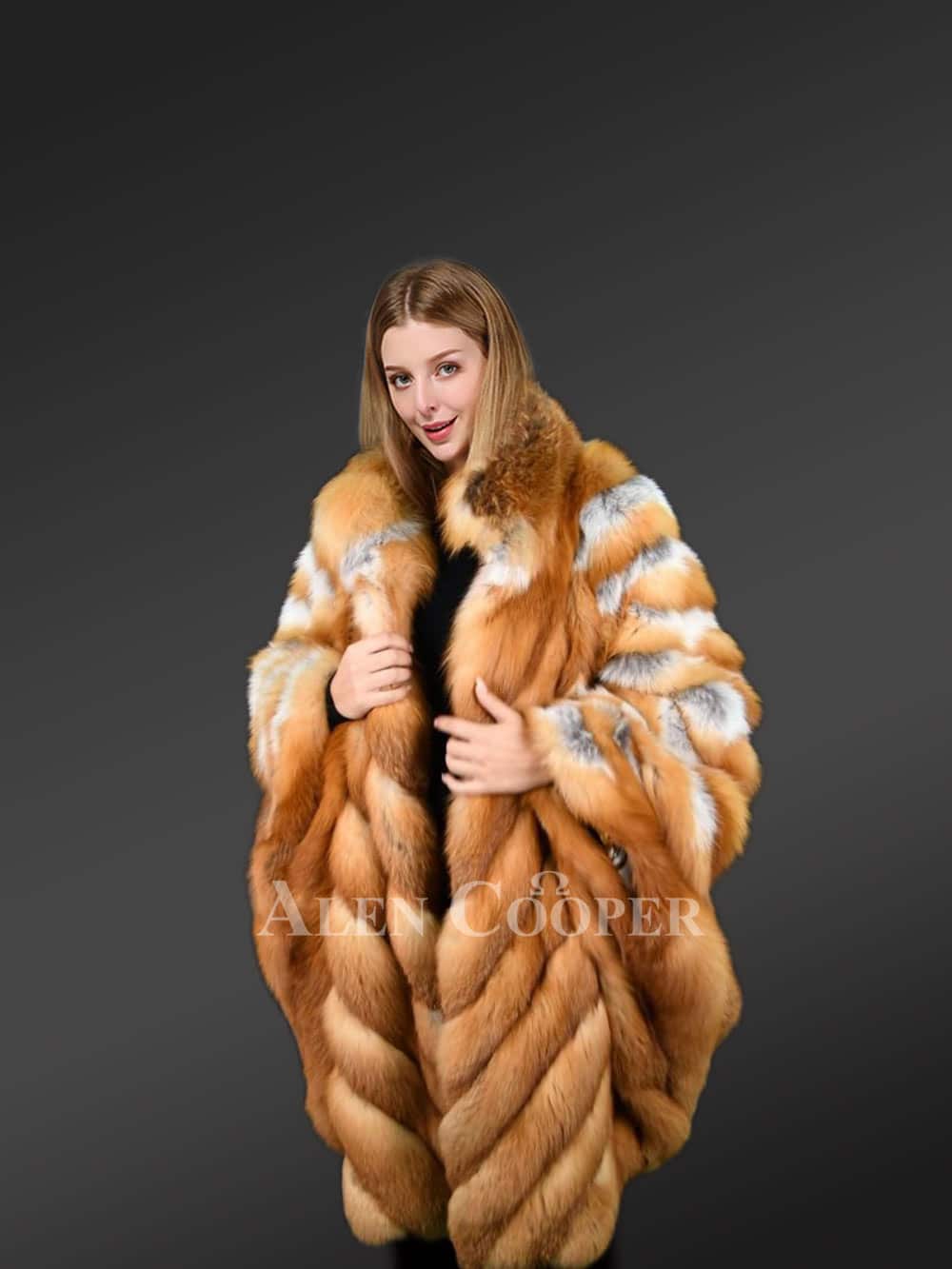 Red Fox Fur Poncho for Every Occasion with Alluring Colour and Comfort - Image 2