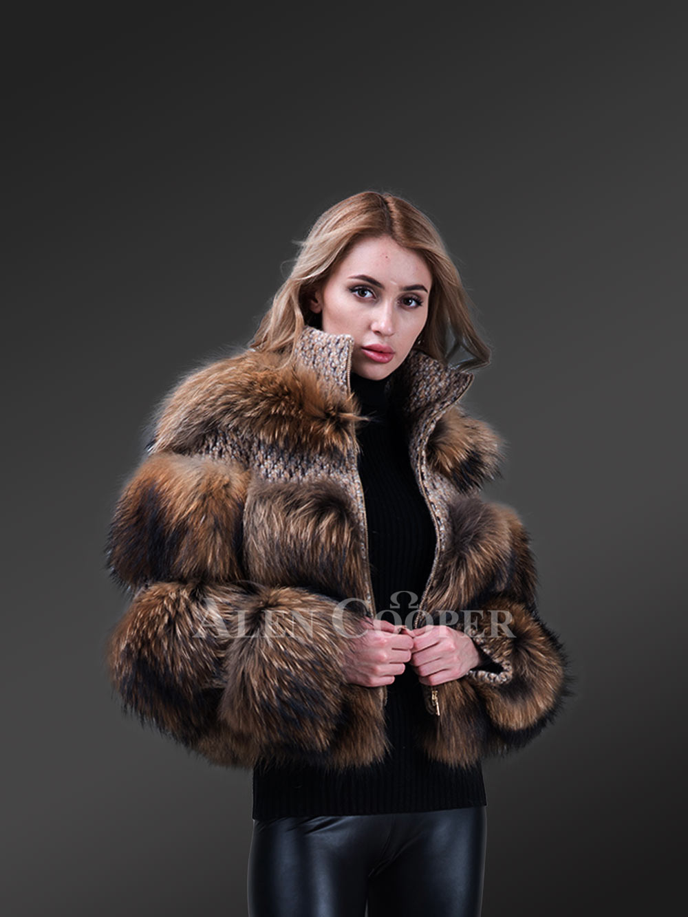 Womens Black Fox Fur Short Jacket– Be a Trendsetter Anytime Anywhere - Image 2
