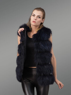 authentic fox fur winter vests for stylish divas