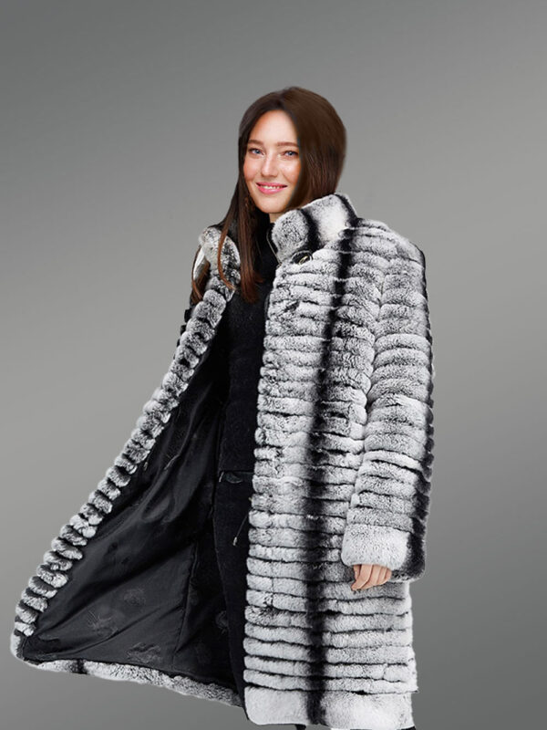 Highly Fashionable and Luxury Long Warm Winter Real Fur Coat for Women - Image 3