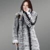 long real fur black warm winter fur coat