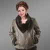 shearling jacket in Light Brown for Women