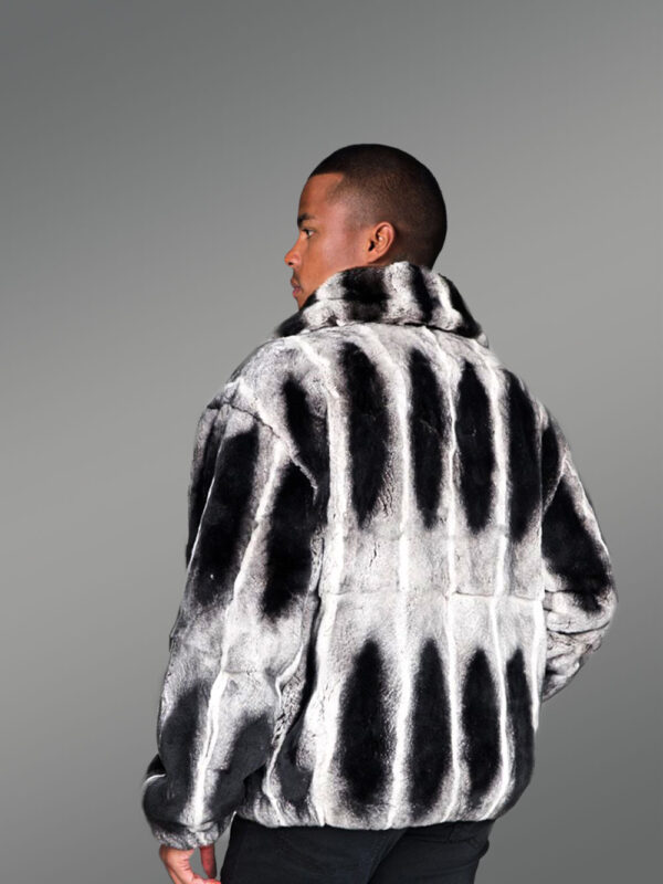 Rabbit fur Bomber Jacket for Men - Image 5