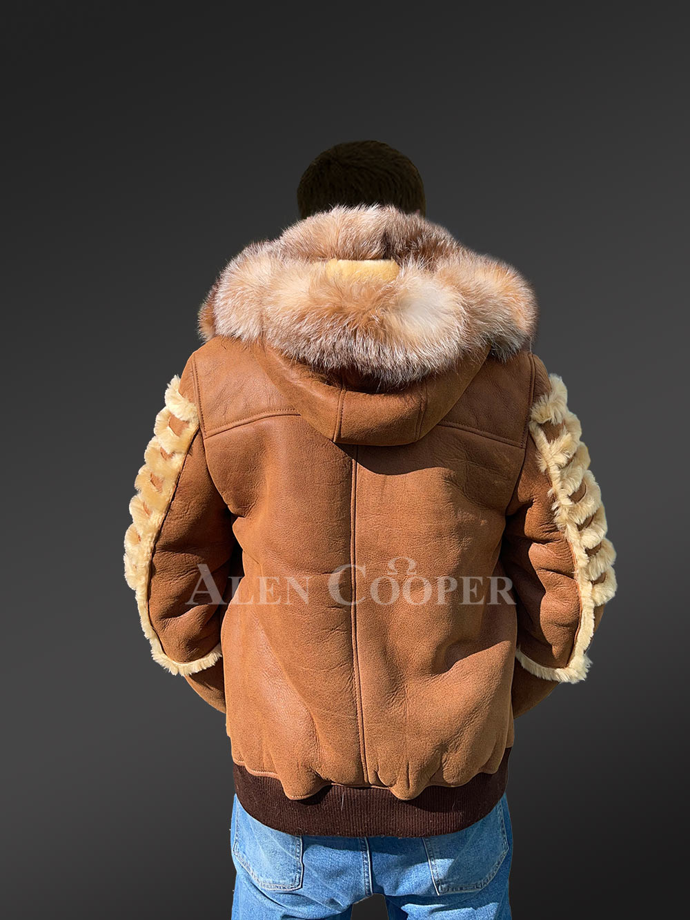 Shearling Aviator Bomber Jacket - Image 6