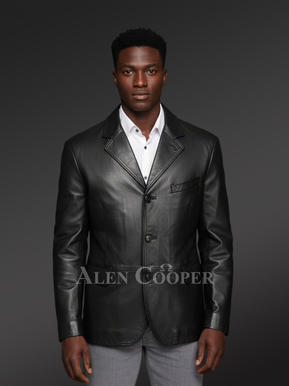 Black Leather Dress Jacket for Men – Formal Outfit for Dazzling Appearance
