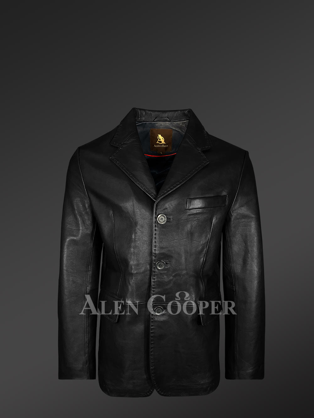 Black Leather Dress Jacket for Men – Formal Outfit for Dazzling Appearance - Image 2