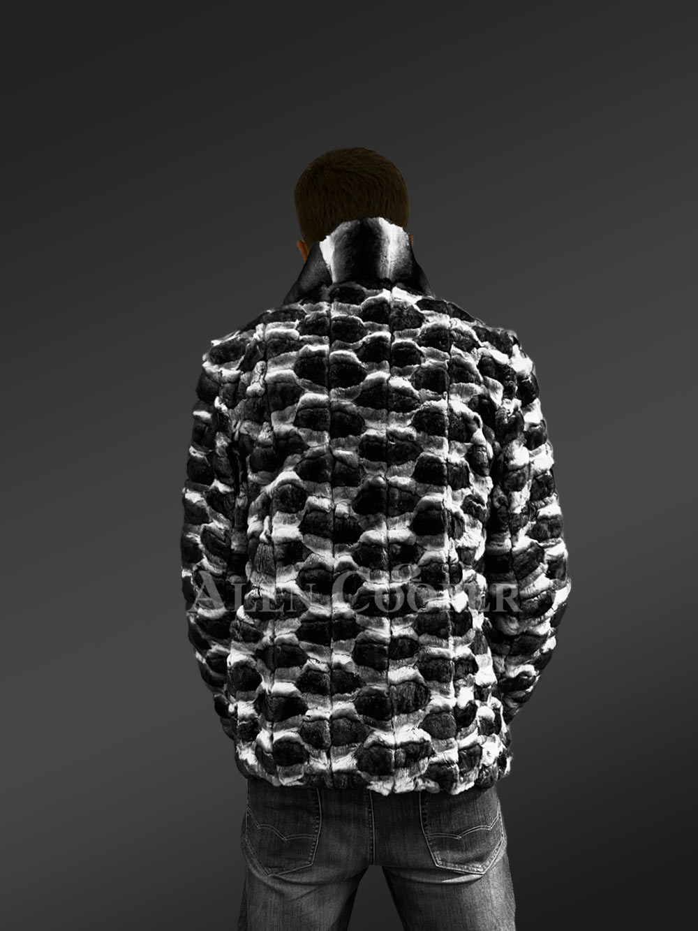 Chinchilla Fur Bomber Jacket for Men - Image 7