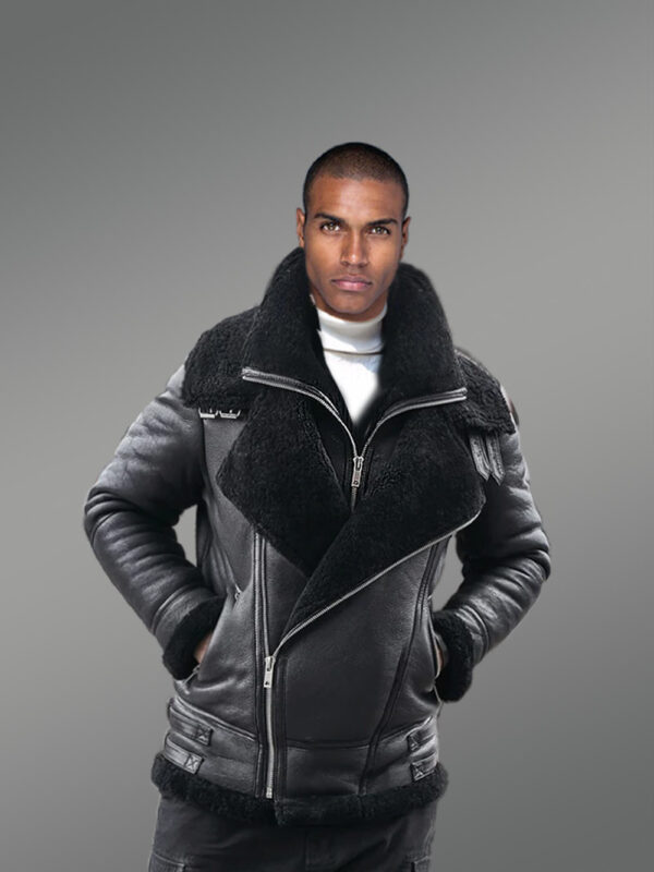 Double Collar Shearling Coat Men’s