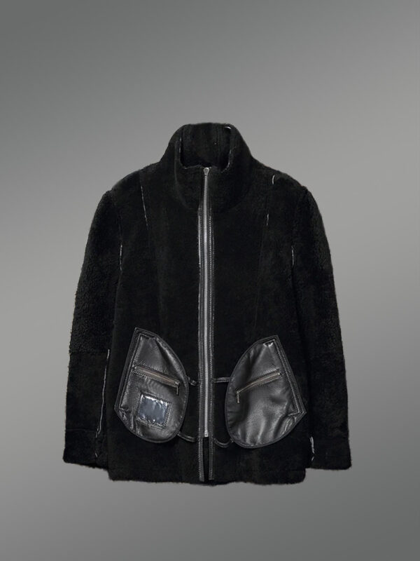 Men’s Double Collar Shearling Coat - Image 6