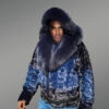 Men Mink Fur Coat with Hood