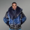 Men Mink Fur Coat with Hood