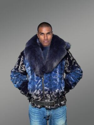 Men Mink Fur Coat with Hood