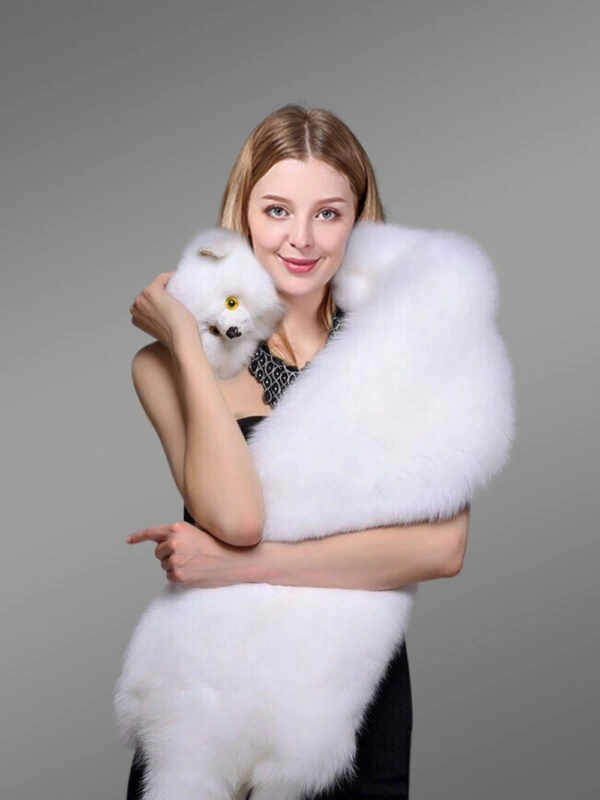 Fox fur Scarf with Tail - Image 2