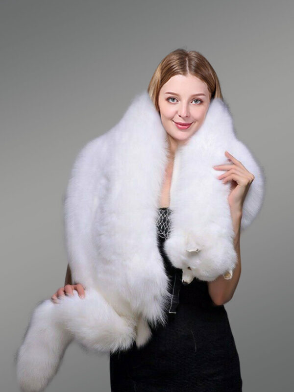 Fox fur Scarf with Tail - Image 4