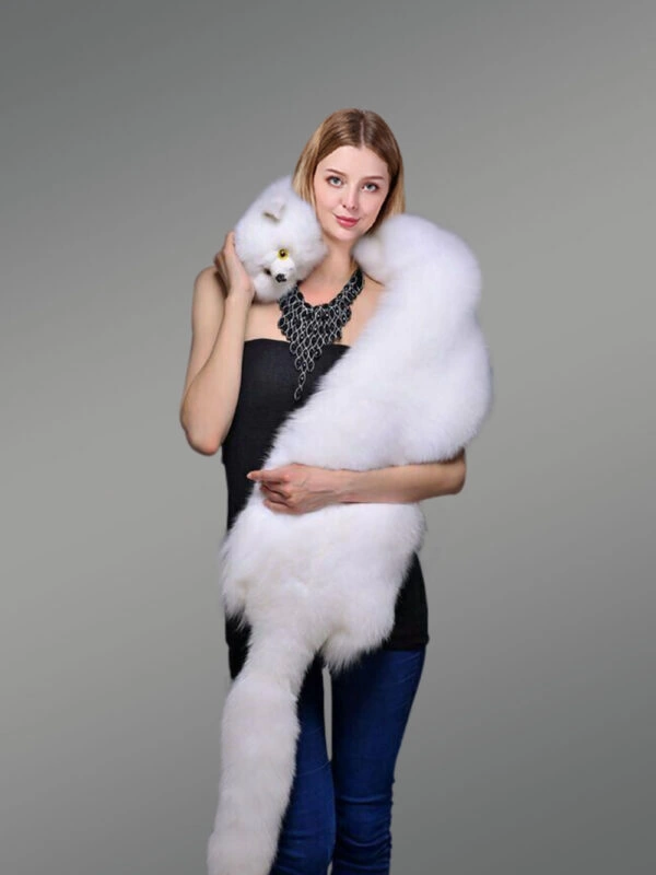 Fox fur Scarf with Tail - Image 3