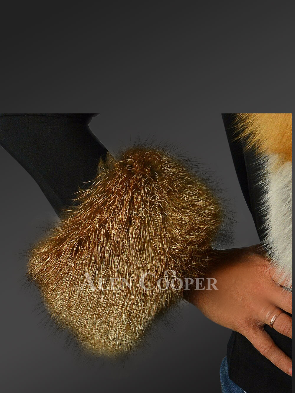 Fox Fur Stylish Scarf with Hat and Wristband - Image 3