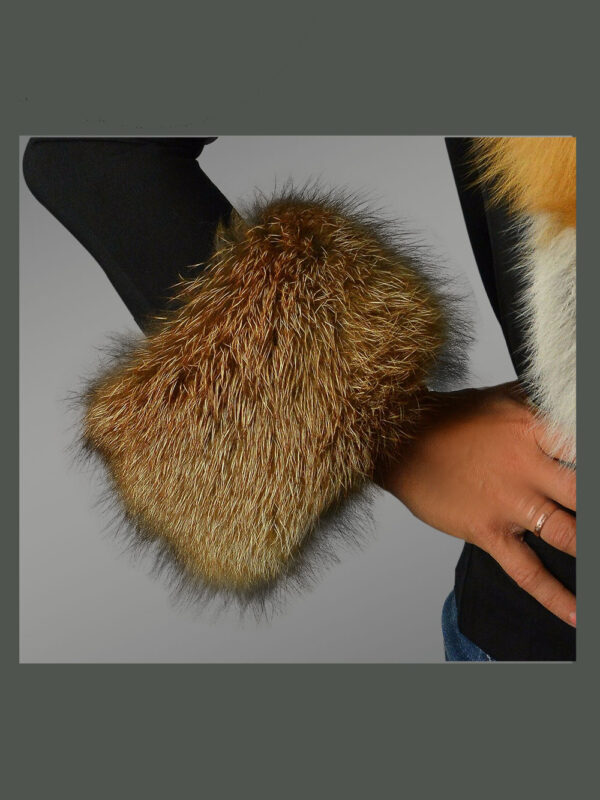 Fox Fur Stylish Scarf with Hat and Wristband - Image 2