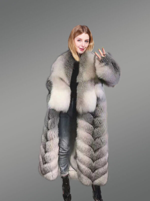 Long Coat with Polar Fox Fur Is a Women Winter Outfit with Elegance - Image 2