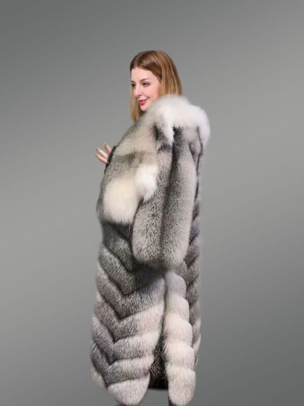 Long Coat with Polar Fox Fur Is a Women Winter Outfit with Elegance - Image 3