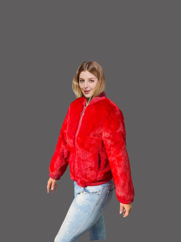 Mink Bomber for Women in Red Is Appealing and Attractive With a Touch of Luxury - Image 3