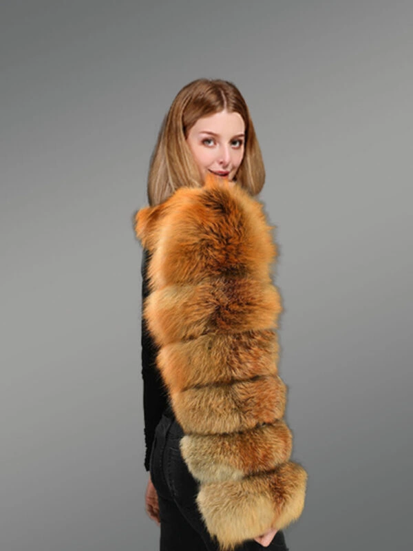 Genuine Raccoon Fur Collar Scraf with Sleeve - Image 3