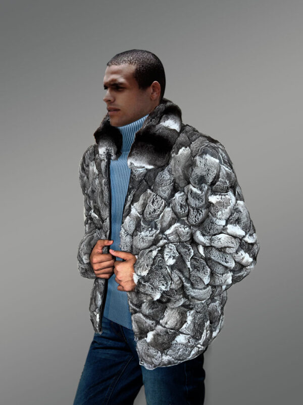 Men Chinchilla Fur Jacket | Real Chinchilla Fur Coat Jacket - Image 5