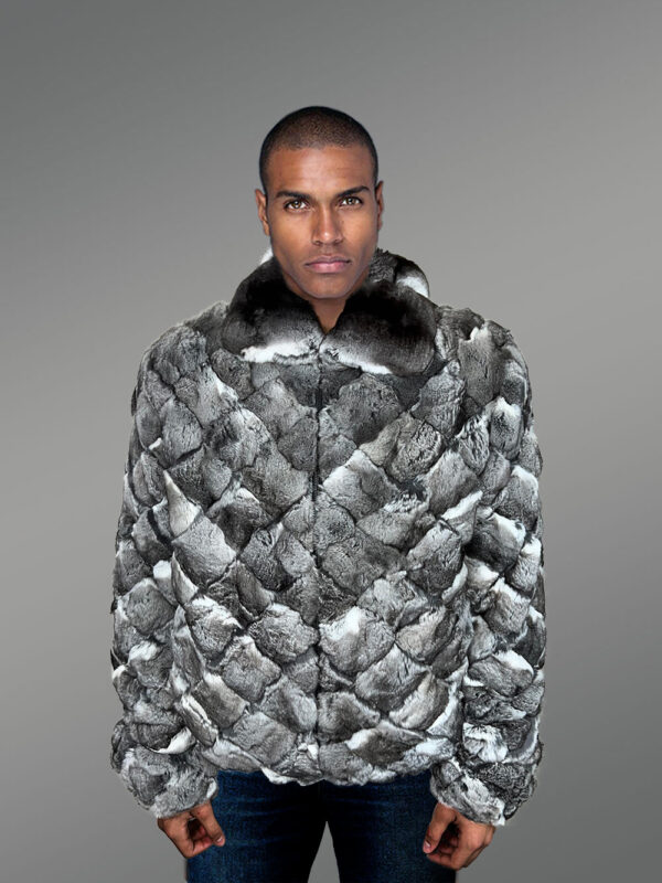 Men Chinchilla Fur Jacket | Real Chinchilla Fur Coat Jacket - Image 2