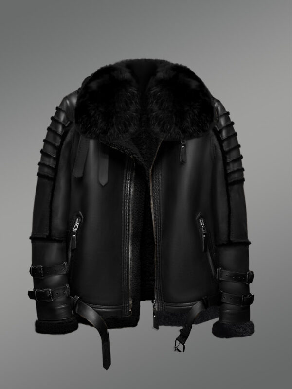 Double Collar Shearling Jacket - Image 3