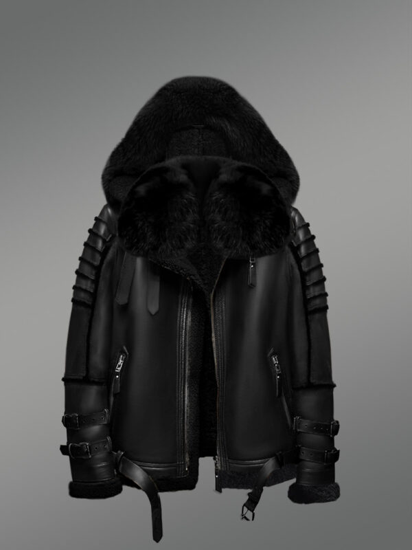 Double Collar Shearling Jacket - Image 2