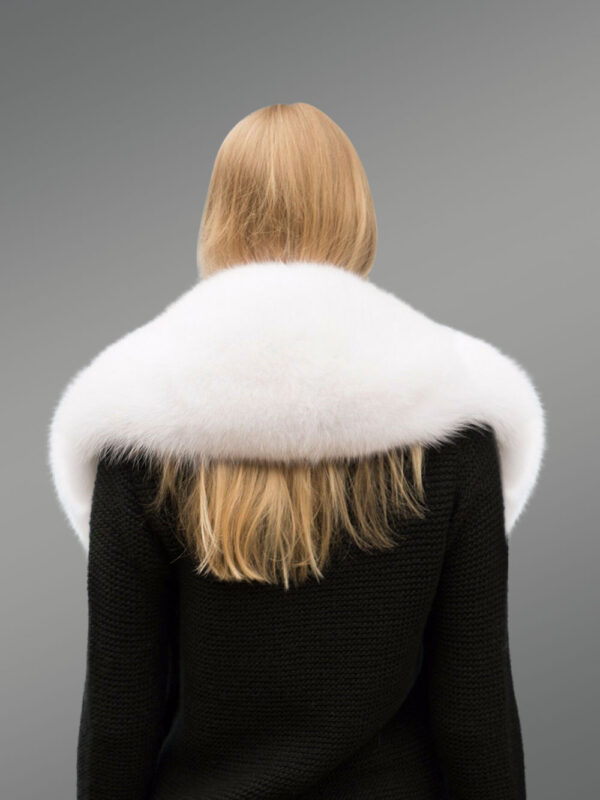 Arctic Fox Fur Long Scarf Collar with Tail - Image 3