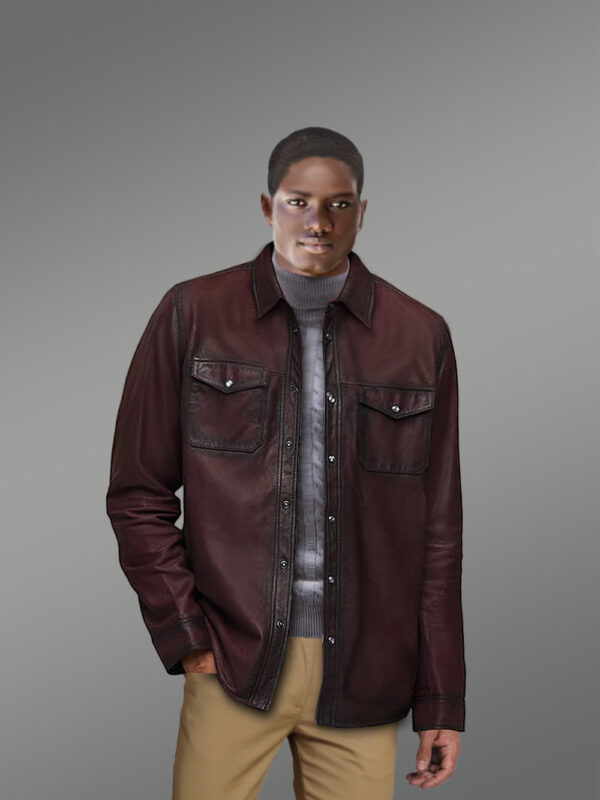 Men’s Dress Shirt in Brown - Image 2